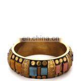 Beautiful Vintage Brass and Bone Bangle / Bracelet thumbnail-1