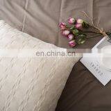 RAWHOUSE Home Decor Knitted Pillow Cover Geometric Soft Square White Plain Knit Cover Cushions thumbnail-3