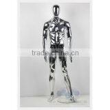 Full Body Standing Silver Chrome Male Mannequin With Egg Head thumbnail-1