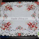Wholesale Christmas Red Flower Candle Bell Hand Embroidery Designs Tablecloth Lmzc1001(1) thumbnail-4