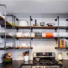 Wall Mounted Industrial Black 5 Tier Pipe Bookshelf Bracket thumbnail-4