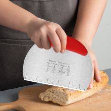 Kitchen Accessories Home and Kitchen Gadgets Stainless Steel Pastry Dough Cutter Chopper Scraper With Ruler Kitchen Baking Tools Dough Bench Scraper thumbnail-4