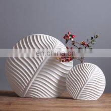 Nordic INS Style Round Figurines Creative Design Home Decorative Ornament White Abstract Ceramic Flower Vase thumbnail-3