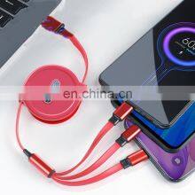 Universal Retractable 3 In1 Multi Usb Charging Cable Flexible Data Cable for Iphone/Type C/Android thumbnail-4