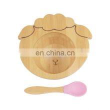 Eco-friendly Wood Bamboo Baby Bowl Plate Custom Stay Put Suction Baby Feeding Bowl With Suction Base thumbnail-2