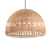 Rattan Lampshade Handmade from Woven Natural Rattan with an Iron Frame wicker ceiling light decor manufacturer