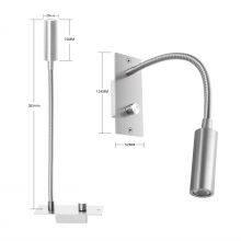 Meanyee Wall Reading Lamp Headboard Bedside Light With Twist Switch/Dimmable/Adjustable Arm/Embedded/Brushed Nickel/3000K LED/MY-WN065 thumbnail-4