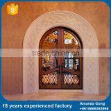 Modern Fashion Solid Flat Top Wrought Iron Double Swing Door thumbnail-1