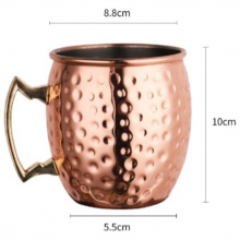 Moscow Mule Mugs 18 oz Hammered Copper Mugs Stainless Steel Lining Copper Plating Cup With Handles for Making Cool Drinks thumbnail-4