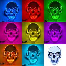 Luminous EL Wire Skull Mask Halloween Horror Scream Creepy Flashy Party Face Led Masks With Light thumbnail-4