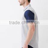 T Shirts Stripes Designs Contrast Sleeve Collared Mens Polo Shirt thumbnail-3