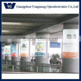 Aluminum frame curved blacklit LED light box for airport