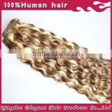 Curly Highlight Blonde Clip in Hair Extensions 150g Remy Clip in Hair Extension