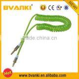 New Design High Qualtiy Colorful 3.5mm Spring Wire AUX Audio Cable Stereo Retractable Flexible AUX Cable for Speaker PC Phone