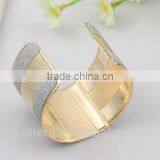 Fashion Cuff Bangles Exaggerated Gold Color With Matte Bracelets New Jewerly thumbnail-6