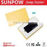 Sunpow 4500mAh Ultrathin and Slimmest 12v Car Jump Starter Mobile Power Bank Battery Booster With Air Compressor thumbnail-3