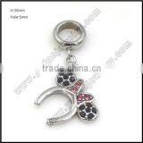 Wholesale stainless steel dangle bowknot bead