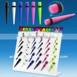 Display With 36 Pcs. of Acrylic Tapers in Solid Colors With O-ring - Size 8g - 00g (3mm - 10mm) thumbnail-1