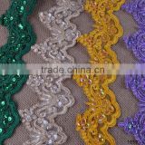 New Arrival High Quality Spangle Sequin Embroidery Beaded Lace Fabric