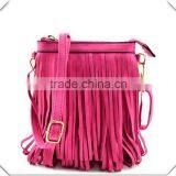 FRINGED SMALL CROSS BODY SUEDE TASSEL TOTE BAG