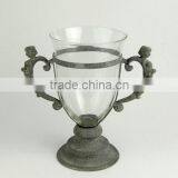 Angel Metal Candle Holder W/hurricane Glass thumbnail-1