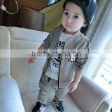 New Designs Children Sporty Clothes Gray Cotton Clothing Sets For Wholesale thumbnail-1