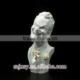 Unpainted Crazy Man Resin Decorative Busts