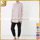 Ladies Beige Cashmere Turtleneck Oversized Jumper Sweater thumbnail-5