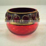 Heart Shape Valentines Day Glass Candle Holder, Valentine Decorations thumbnail-1