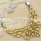 38.40ctw Genuine CITRINE & .925 Sterling Silver Necklace Jewelry Wholesale