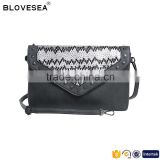 PU leather trendy clutch handbags fashionable snake grain rivets flap ladies clutch bag