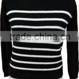 Stripe,cotton,soft Hand Feeling,ladies' Pullover thumbnail-1