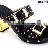 csb7198 shrining material ladies Single shoes for party Italy Bling Bling shoes matching purse fashion low heel shoes