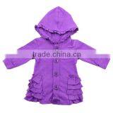 2016 Kids Clothing Light Blue Denim Cotton Jacket Children Winter Jacket Baby Jacket With Ruffles Girls Clothes Kids Jackets thumbnail-3