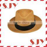 Solid Band Summer Cheap Straw Promotional Fedora Hat thumbnail-4