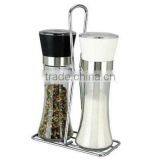 SINOGLASS 2 Pcs With Plastic Lid Ergo Shape Glass Grinder Jar Rack Set thumbnail-1