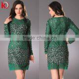 Guangzhou Party Long Dress Cocktail Dress With Sleeves Elegant Long Sleeve Evening Dress