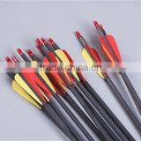 Black Archery Carbon Fiber Hunting Arrows With Replaceable Tips For Compound Bow thumbnail-3