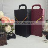 High Quality Two Bottle Artificial Leather Wine Box thumbnail-2