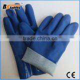 BSSAFETY Oil Resistant Blue Pvc Sand Polish Gloves From Gaomi Factory thumbnail-3