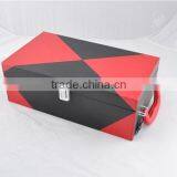 Wholesale Custom High-grade PU Leather 2 Bottles of Red Wine Box, Storage Box of Red and Black