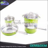 High Quality Hot Selling Color Painted Stainless Steel Cooking Pot Colorful Cookware thumbnail-3