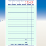 Green Color 2parts Carbonless Guest Check CT-G7000