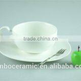 Ceramic Porcelain White Cup Saucer Set, Bulk Tea Cups and Saucers Cheap, Coffee Cup and Saucer thumbnail-4