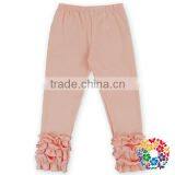New Arrival 100% Cotton Kids Ruffle Pants Many Colors Ruffle Capri Pants Wholesale Best Prices Ruffle Pants thumbnail-3