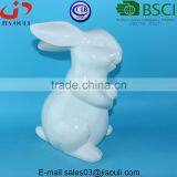 BSCI Audit Factory Easter Top Sale Ceramic Rabbit Figurines, White Porcelain Ceramic Rabbits thumbnail-2