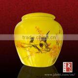 Decorative Special Design Yellow Ceramic Tea Canister thumbnail-1