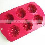 11031 Six Flower Shaped Promotional Gift Silicone Cake Mold thumbnail-2