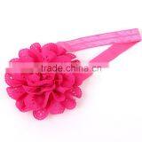 Wholesale Satin Ribbon Roses Flower Baby Hair Bows With Elastic Headband thumbnail-6