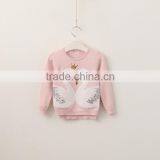 Factory Price Girls Sweater Design With Shining Sequin Swan Pattern thumbnail-1
